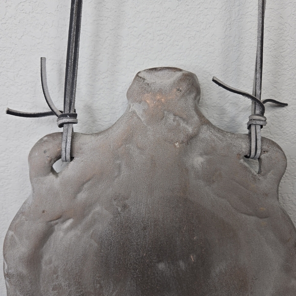 Vintage Ceramic Bag Wall Art, Medicine Bag Leather Straps Tribal Wall Art Rustic - Picture 9 of 12